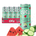 CUCU Cucumber Water + Watermelon Water – Natural Hydration from Cucumbers with Vitamin C, Electrolytes & Antioxidants – No Sugar Added, Non-GMO – 12 Pack, 11 fl oz Cans