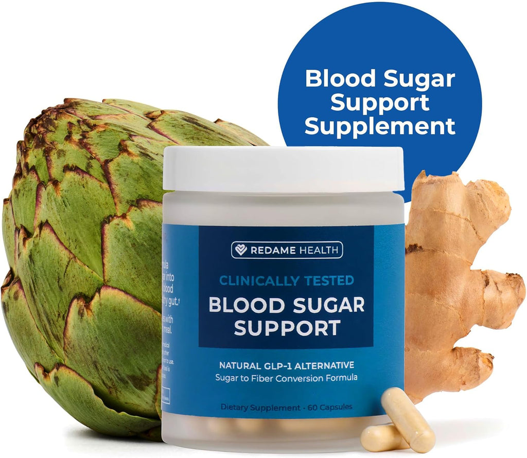 Blood Sugar Support Supplement - Glucose Support Supplement with Artichoke Leaf, Ginger Root & Prebiotic Blend for Healthy Digestion & Overall Wellness, 60 Capsules