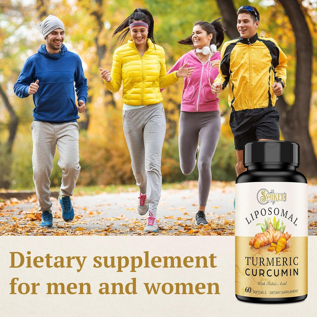 Liposomal Turmeric Curcumin Supplement - 2000mg, 95% Curcuminoid Extract with Piperine - 60 Softgels (2 Bottle)