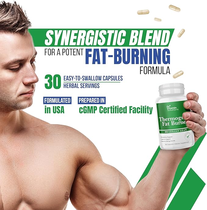Thermogenic Fat Burner Brazilian Lean Weight Loss Vitamins, Dr Vitamin Waist Trimmer & Supplements for Bloating (1 Bottle, 30 Capsules)