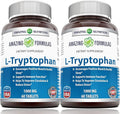 Amazing Formulas L-Tryptophan 1000mg Tablets Supplement | Non-GMO | Gluten Free | Made in USA (60 Count | 2 Pack)
