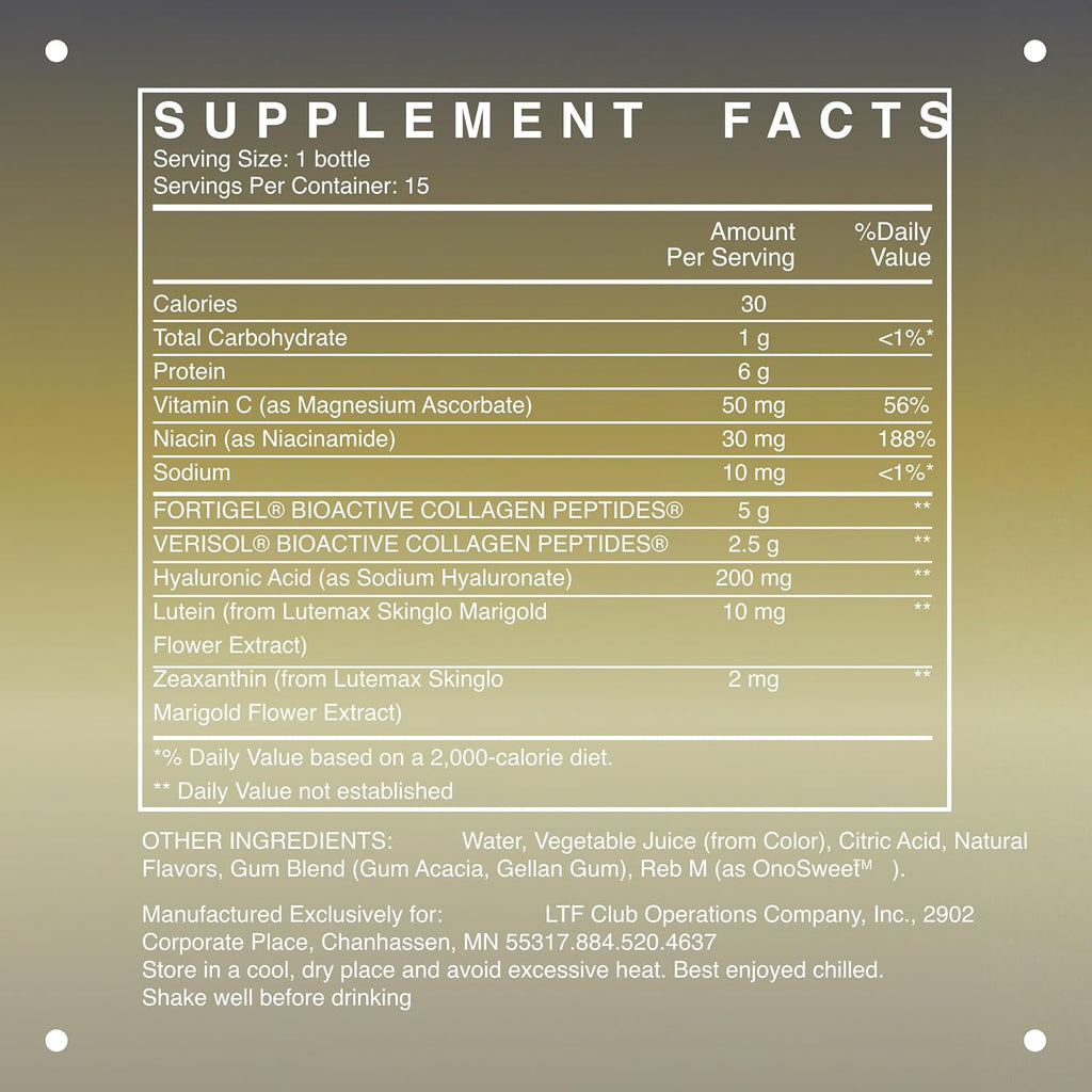 LTH Rewind Collagen Elixir - Trusted by Life Time Fitness Members - with Collagen Peptides, Hyaluronic Acid & Antioxidants - Supports Hair, Skin, Joint & Bone Health - Berry-Sorbet, 30 ml (15 Pack)