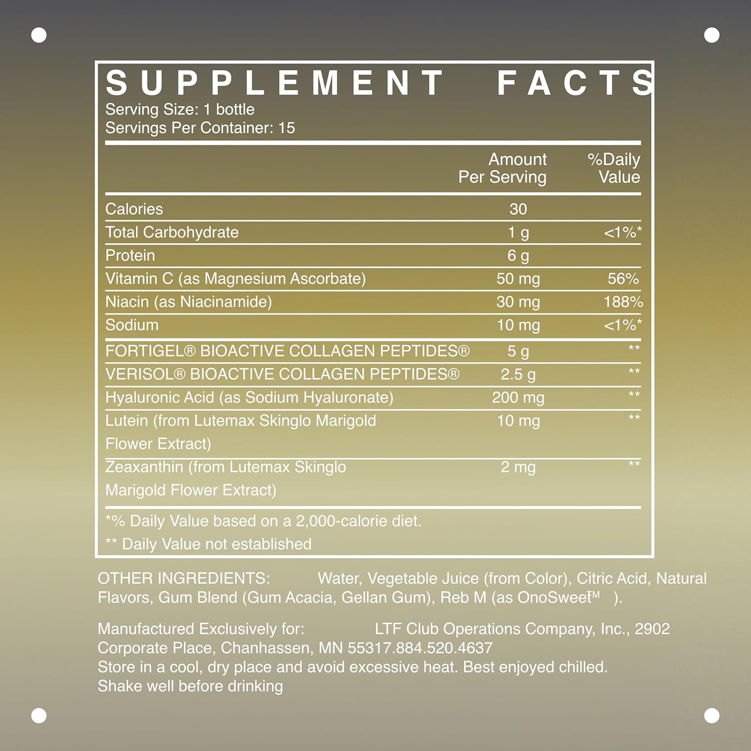 LTH Rewind Collagen Elixir - Trusted by Life Time Fitness Members - with Collagen Peptides, Hyaluronic Acid & Antioxidants - Supports Hair, Skin, Joint & Bone Health - Berry-Sorbet, 30 ml (15 Pack)