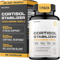 Cortisol Manager & Stabilizer Supplement | Supports Deep Sleep, Relaxation, Adrenal Health & Stress | 300mg Ashwagandha | L-Theanine, Rhodiola Rosea Extract & Apigenin | 90 Capsules