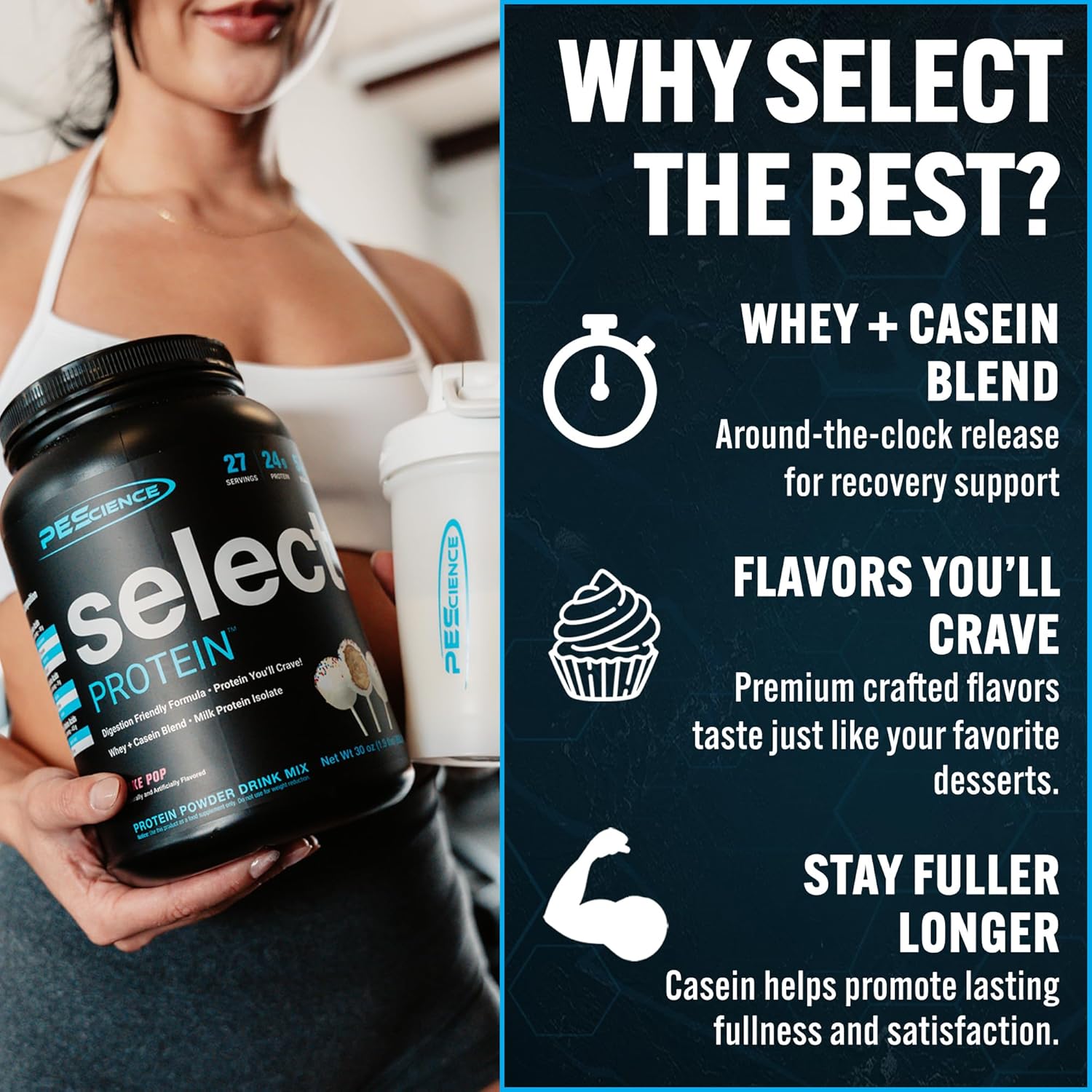PEScience Select Protein Powder Variety Pack, 40 Serving Protein Powder Sample Pack, 8 Flavors, Whey and Casein Blend, Keto Friendly and Gluten Free