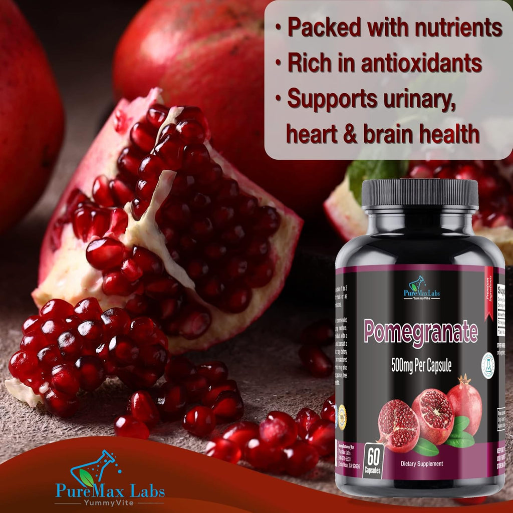 Pomegranate Capsules - 500mg, antioxidant superfood - 60 Capsules