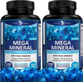 Potent Garden 2-Pack Mega Mineral Supplement Complete Mineral Complex with Calcium Magnesium Zinc Potassium Boron Selenium Chromium & 72 Trace Minerals Iron Free Calcium Supplement -200 Pills