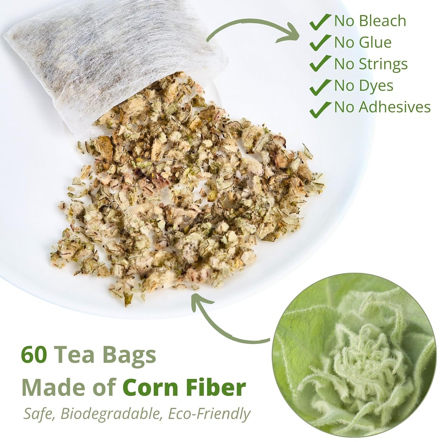 Mullein Tea Bags for Lungs – 60 Count, Mullein Leaf Mullen Tea, VitalForest Herbal Mullins Mullien Tea for Lung Detox Cleanse, Smokers Support, Respiratory Wellness & Detox, Caffeine-Free