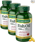 Nature's Bounty Fish Oil Omega 3 Supplements - Supports Heart Health, 1200 Mg Fish Oil, Omega-3, 200 Softgels (Pack of 3)