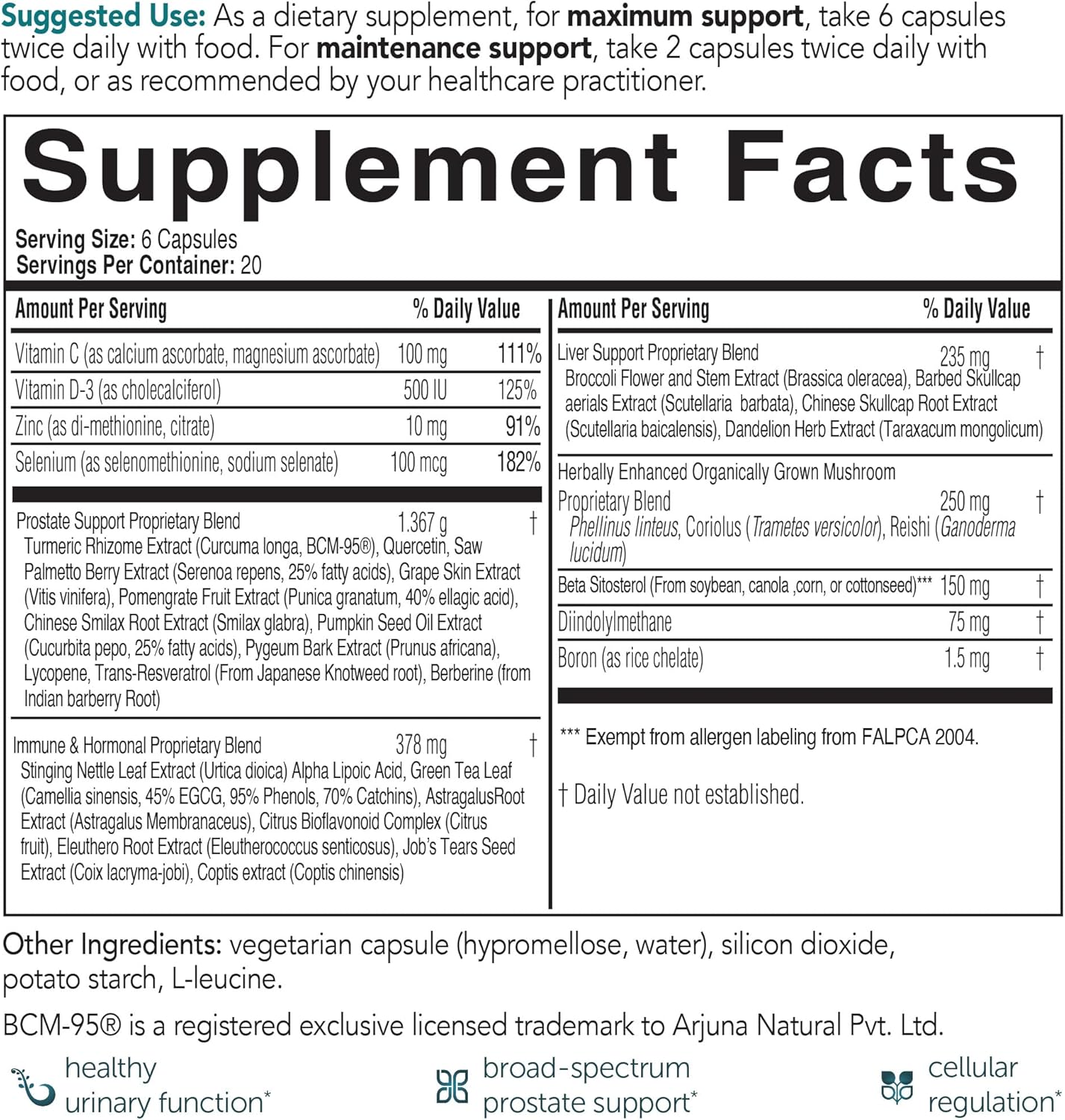 EcoNugenics ProstaCaid – Prostate Health Supplement for Men with Saw Palmetto Extract, Berberine, Turmeric BCM-95 Circumin, Quercetin, DIM, Mushrooms – Helps w/Detox, Immune Support – 120 Capsules
