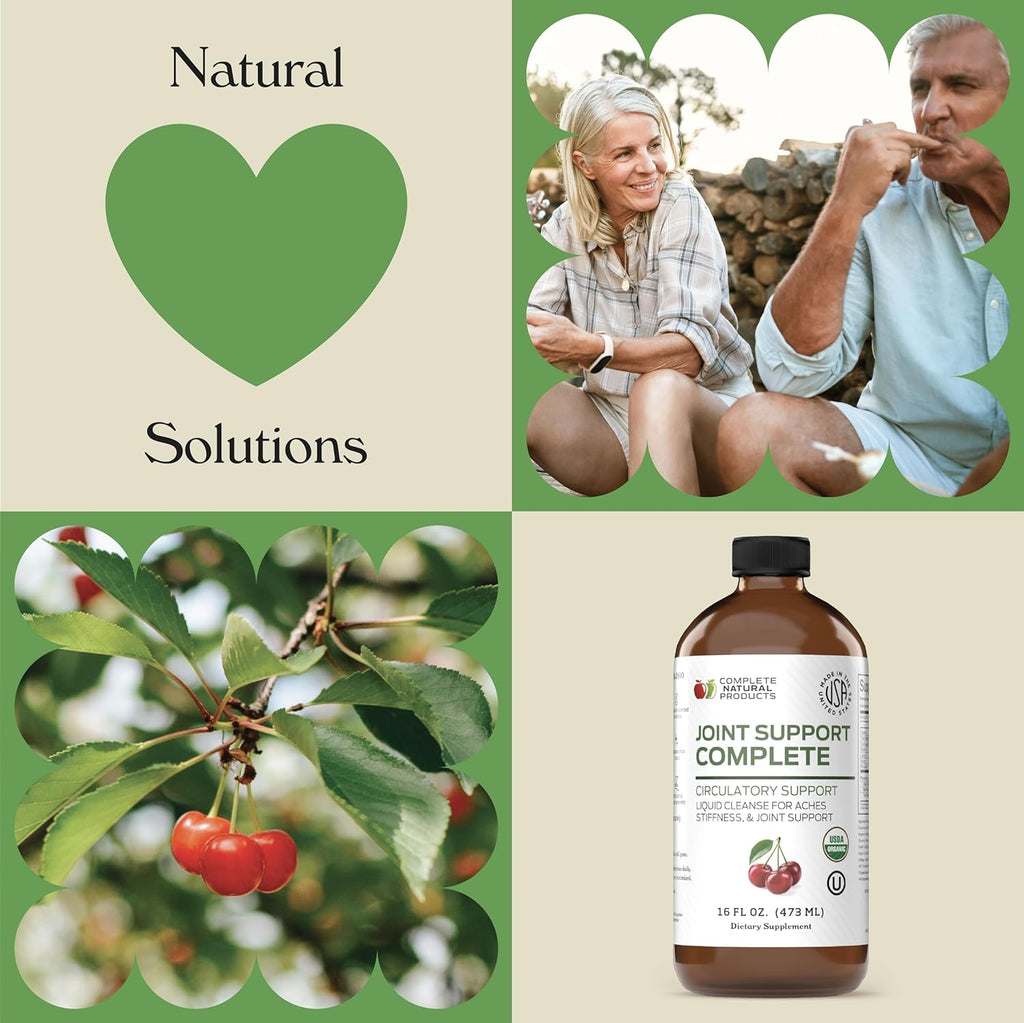 Complete Natural Products Joint Support Complete – 16 Fl Oz Organic Liquid Joint Supplement with Glucosamine Chondroitin MSM – Natural Uric Acid Cleanse & Herbal Joint Health Support for Mobility