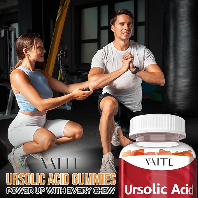 Ursolic Acid Supplement 300mg Vegan Gummies for Men & Women - Vegetarian Plant-Based Supplement for Strength, Endurance & Cellular Support, Joint-Friendly, Non-GMO, Gluten-Free, Soy-Free, 60 Chewables