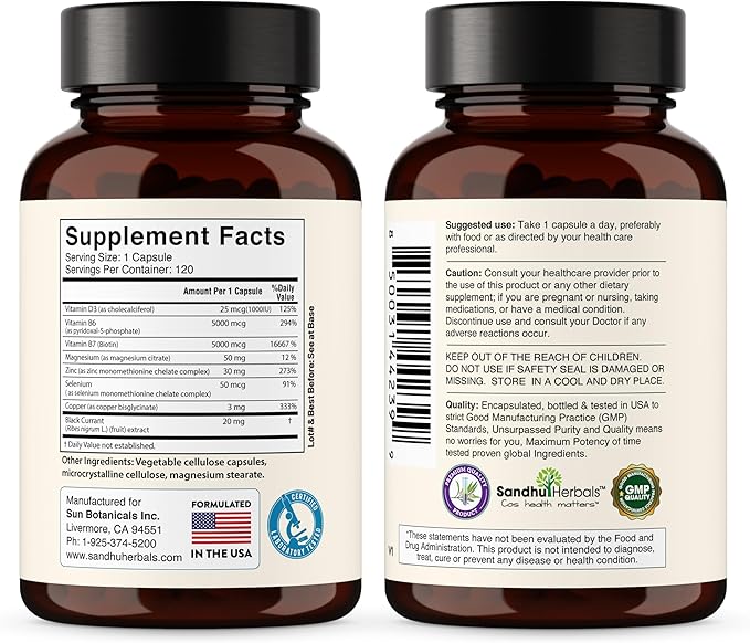 Zinc 30mg With Copper, Selenium & Vitamin D3 | 120 Capsules | Magnesium, Vitamin B6, Biotin | Absorbable Zink Supplements for Men & Women | Chelated Zinc for Immune Health, Skin, Hair, & Nails Support