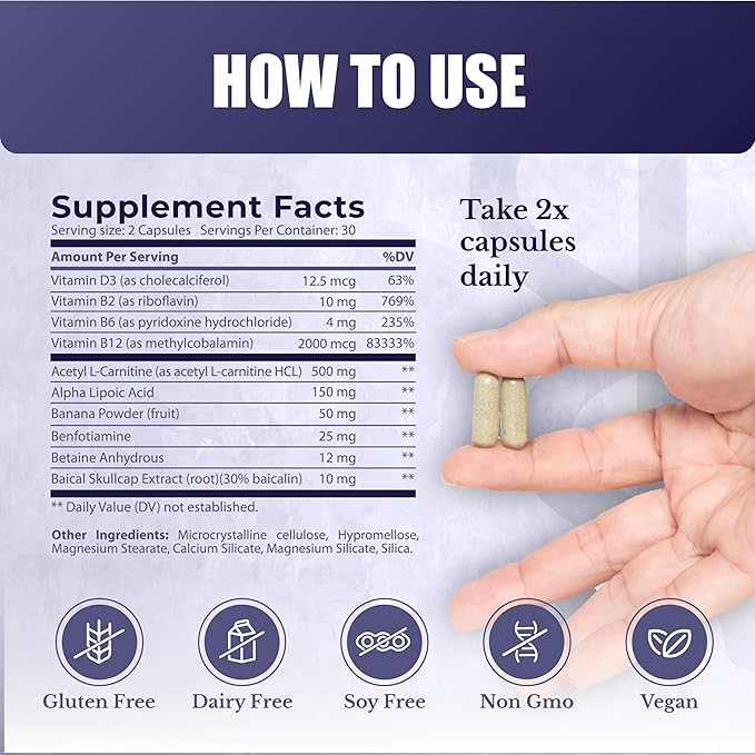 N-Balance 8 - Nerve Support Formula - Nerve Support Supplement with Alpha Lipoic Acid, Benfotiamine and ALA - Nerve Health Supplements for Men & Women, 60 Capsules