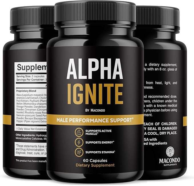Alpha Ignite Capsules - Official AlphaIgnite Pills Advanced Formula Support Maximum Strength, Natural Supplement for Overall Health & Wellness Reviews - 60 Capsules for 1 Month