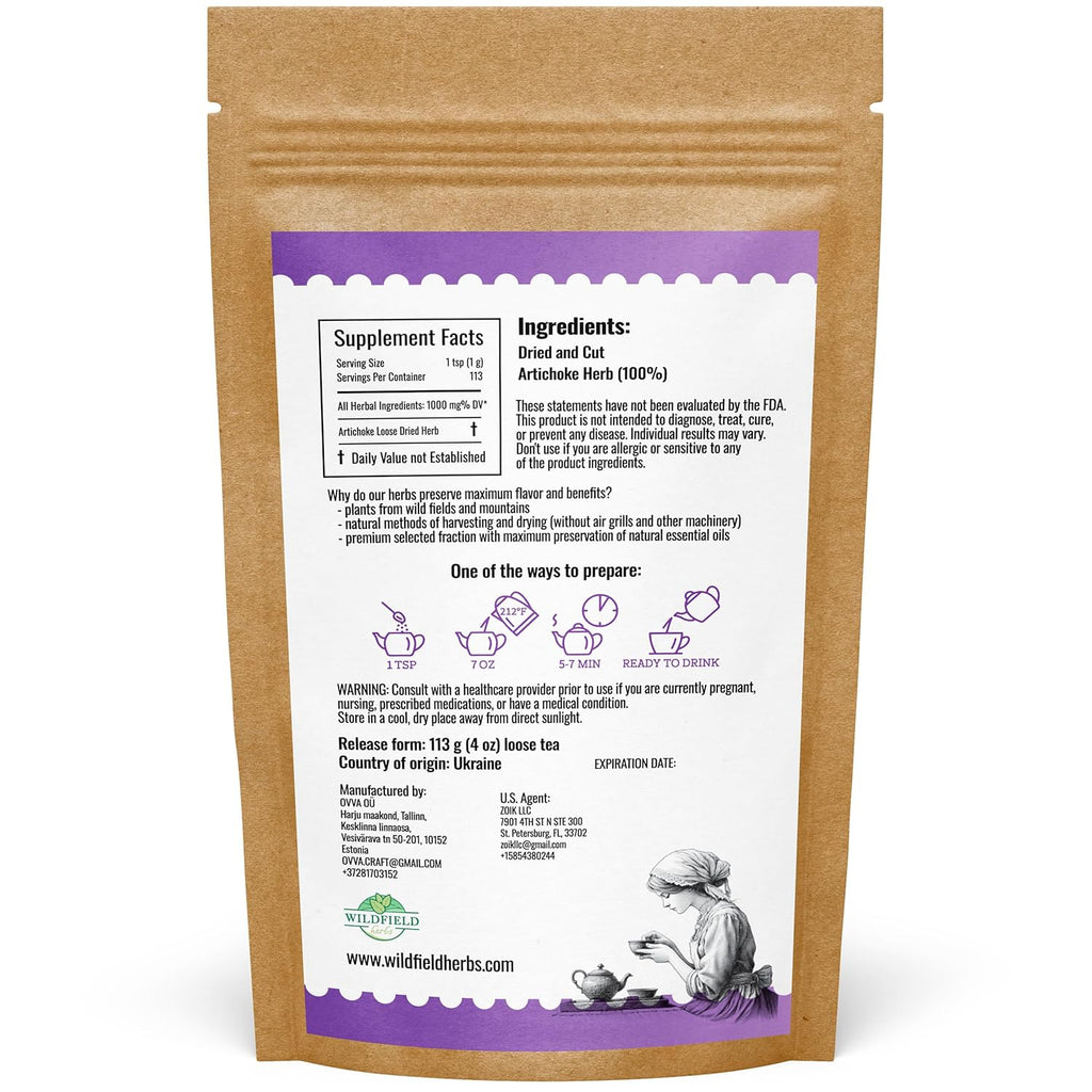 4 oz. Alcachofa Artichoke Leaf Dried Artichokes Blend Herb Tea (Cynara Cardunculus) - 113g Herbal Hojas De Alcachofa Seca