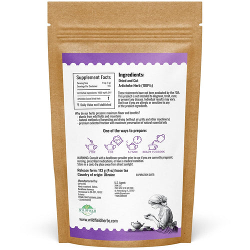 4 oz. Alcachofa Artichoke Leaf Dried Artichokes Blend Herb Tea (Cynara Cardunculus) - 113g Herbal Hojas De Alcachofa Seca