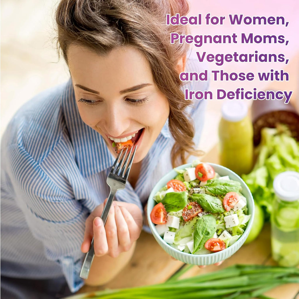 Liquid Iron Supplement for Women, Men & Kids - Liquid Iron Drops with Folate, Vitamin C, B6, B12 for Anemia, Red Blood Cell, Energy Support - Grape Flavor, 2 Fl Oz