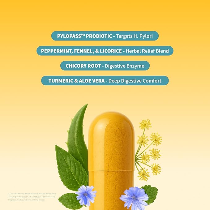 Snap Supplements Gut Health Supplement with Probiotics for Women & Men, Digestive Enzymes & Prebiotics - Turmeric, Aloe, Pylopass & Zinc, 50 Vegetarian Capsules