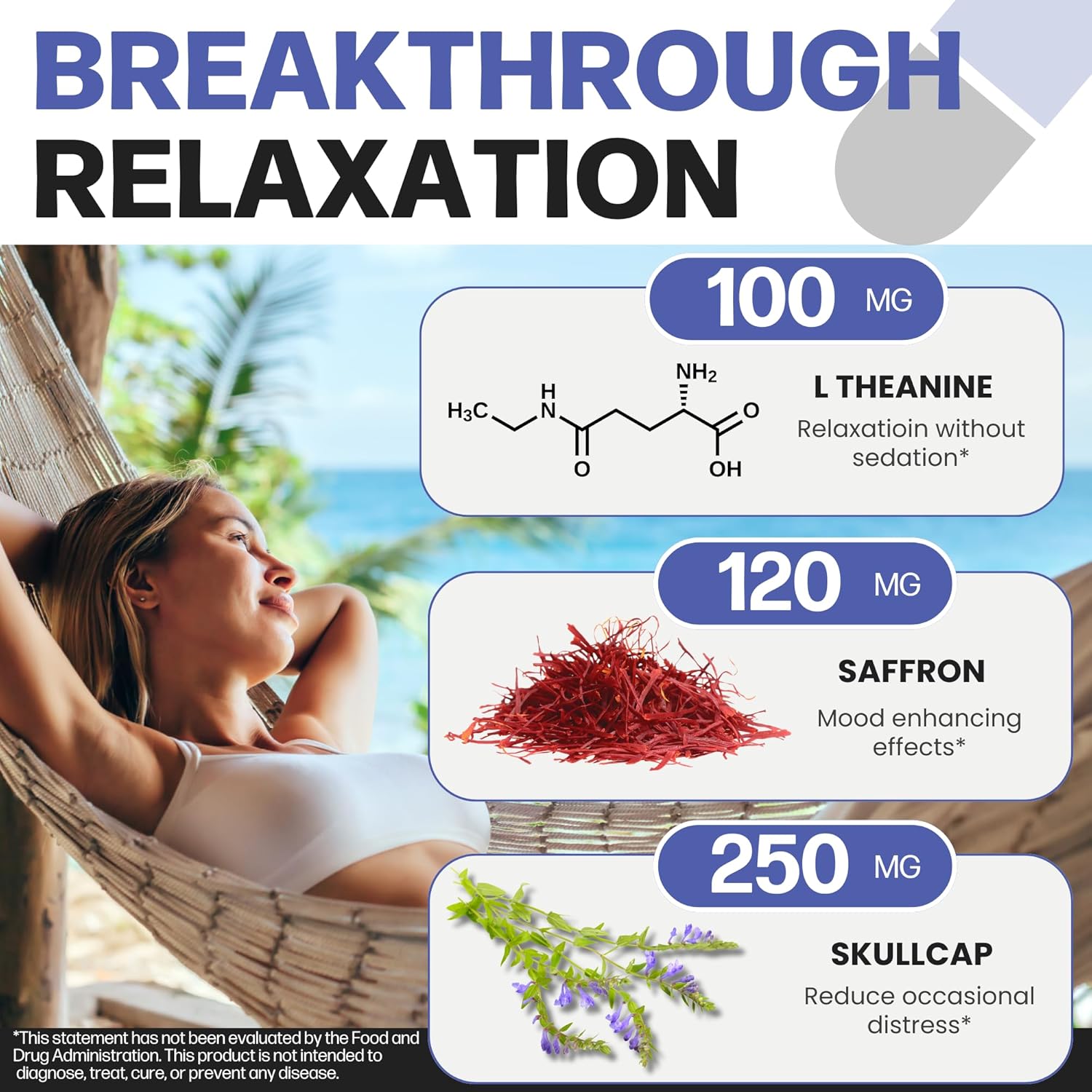 Life Happns Chillax, Calm Support Supplement, L Theanine, Magnesium, GABA and Saffron Supplements for Relaxation, Natural Mood Health Support for Adults, Calming and Relaxing, 60 Capsules