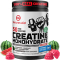 Natures Aid Creatine Monohydrate Gummies (5g) – Pre-Workout Energy & Muscle Growth Support for Men & Women | Watermelon Electrolyte Gummies (135 Count)