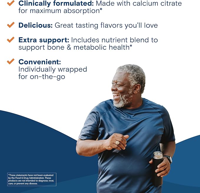 Bariatric Fusion Bariatric Calcium Supplement Chews | Calcium Citrate with Vitamin D3 Bariatric Vitamin | Sugar Free Chewable |500mg |Caramel | 60 Count