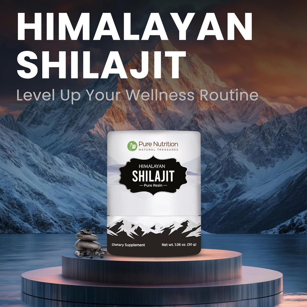 Pure Nutrition Himalayan Shilajit Resin for Men & Women | 30 Gram | 75 Servings | High Potency Pure Himalayan Shilajit Resin with 85+ Trace Minerals, 75%+ Fulvic Acid