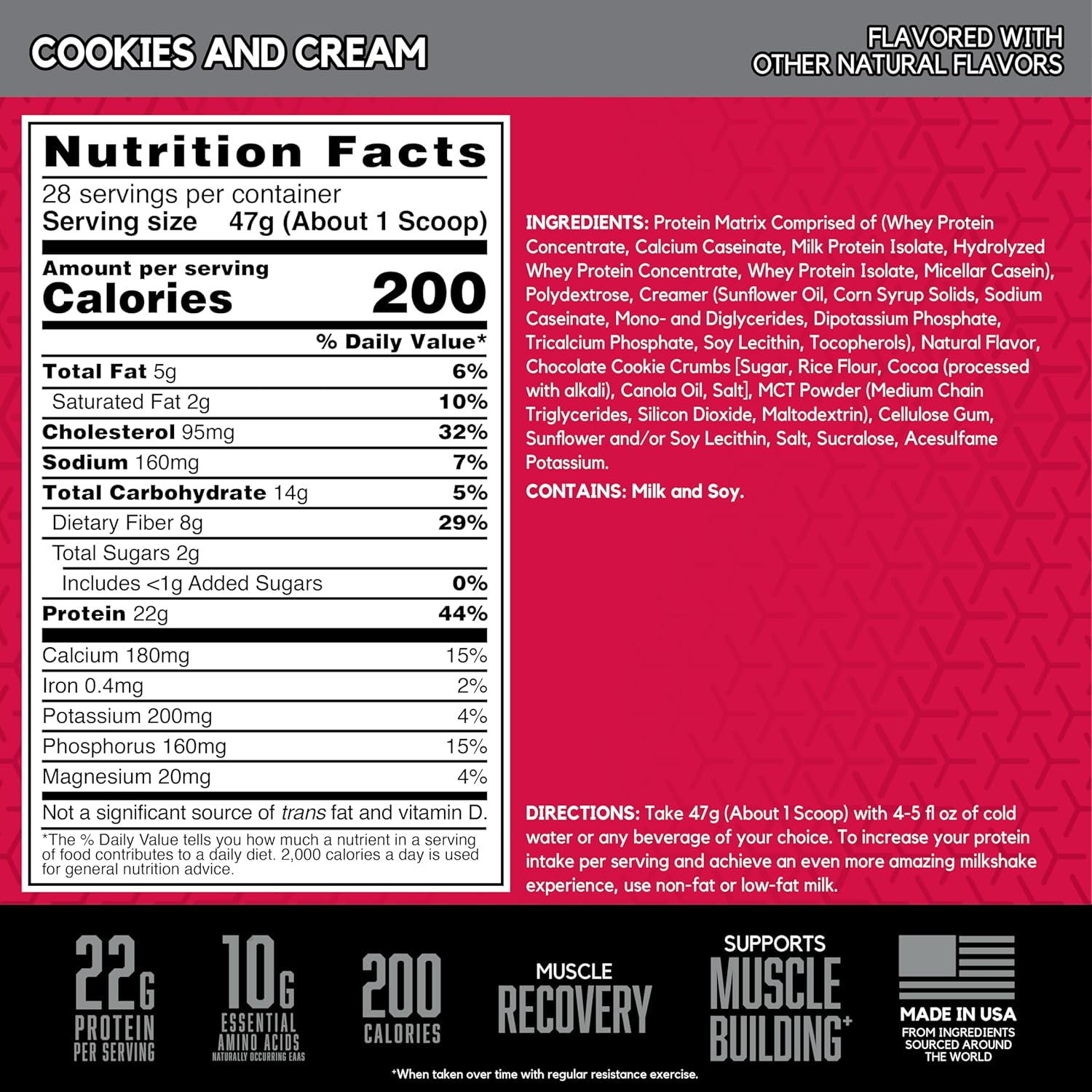BSN SYNTHA-6 Whey Protein Powder, Micellar Casein, Milk Protein Isolate Powder, Cookies and Cream, 28 Servings (Package May Vary)