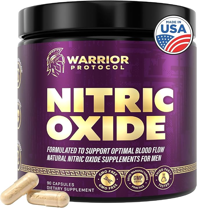 Nitric Oxide Supplements for Men - Nitric Oxide Booster for Blood Flow, Stamina Booster, Alpha Energy and Endurance - 90 Capsules