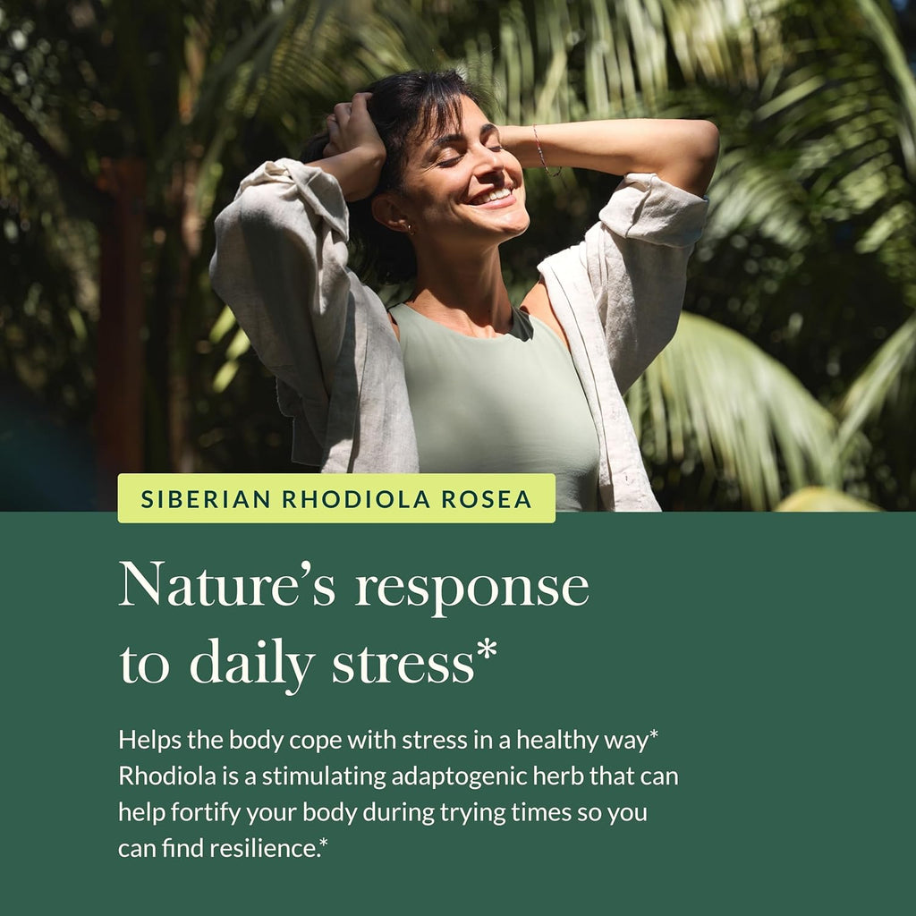 Gaia Herbs Rhodiola Rosea - Stress Support Supplement Traditionally for Supporting Healthy Stamina & Endurance - with Siberian Rhodiola Root Extract* - 60 Vegan Liquid Phyto-Capsules (30-Day Supply)