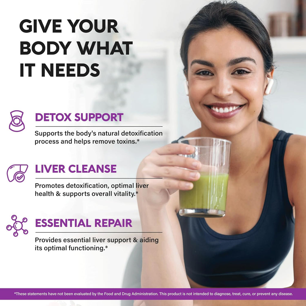 Liver Cleanse Detox & Repair - Milk Thistle | Dandelion | Artichoke | TUDCA | Glutathione & NAC - Effective Liver Health Supplement | 80% Silymarin - Laboratory Tested, Vegan - Made in USA, Pack of 2