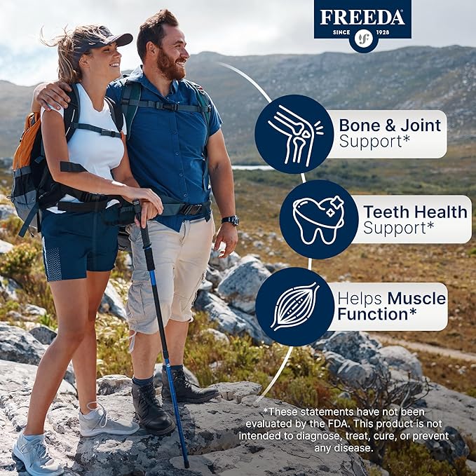 Freeda Calcium Carbonate 600 mg – 100 Tablets | High-Potency Daily Calcium Supplement | Vegan, Allergen-Free, Clean Label | Made in USA, GMP Facility, Third-Party Tested
