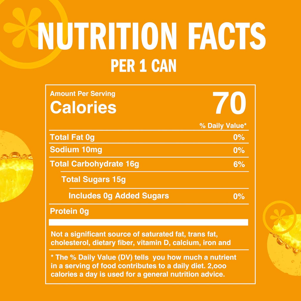 IZZE Sparkling Water Juice Beverage Blend, Pineapple, No Sugar Added, 8.4 FL OZ, 24 Cans