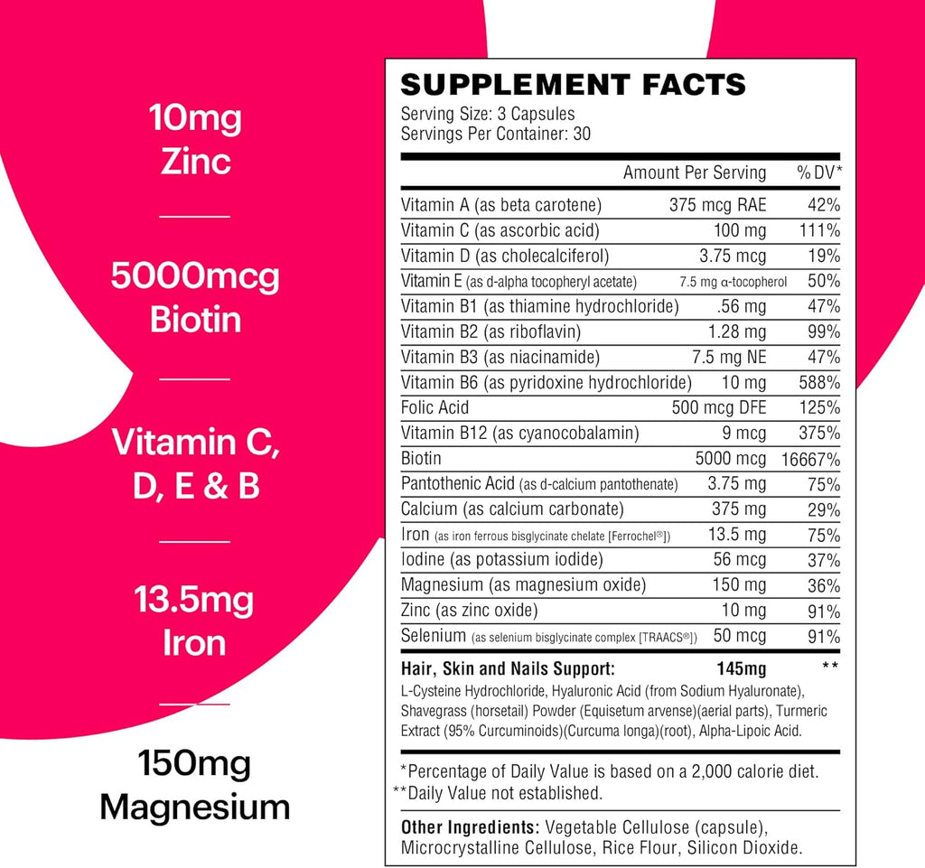 Wellthy Her Women's Daily Vegan Multivitamin for Women, Natural Ingredients for Healthy Hair, Skin, & Nails with Essential Micronutrients (30 Day)
