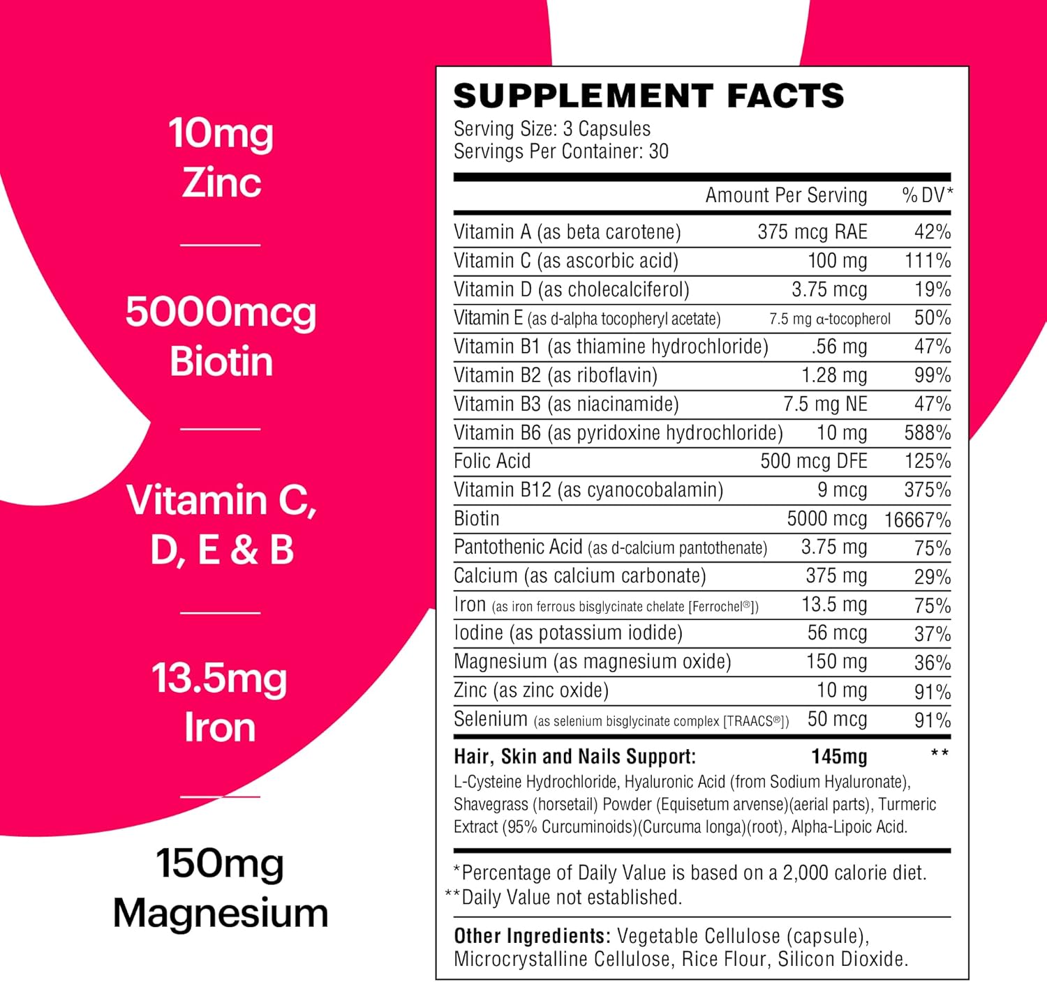 Wellthy Her Women's Daily Vegan Multivitamin for Women, Natural Ingredients for Healthy Hair, Skin, & Nails with Essential Micronutrients (30 Day)