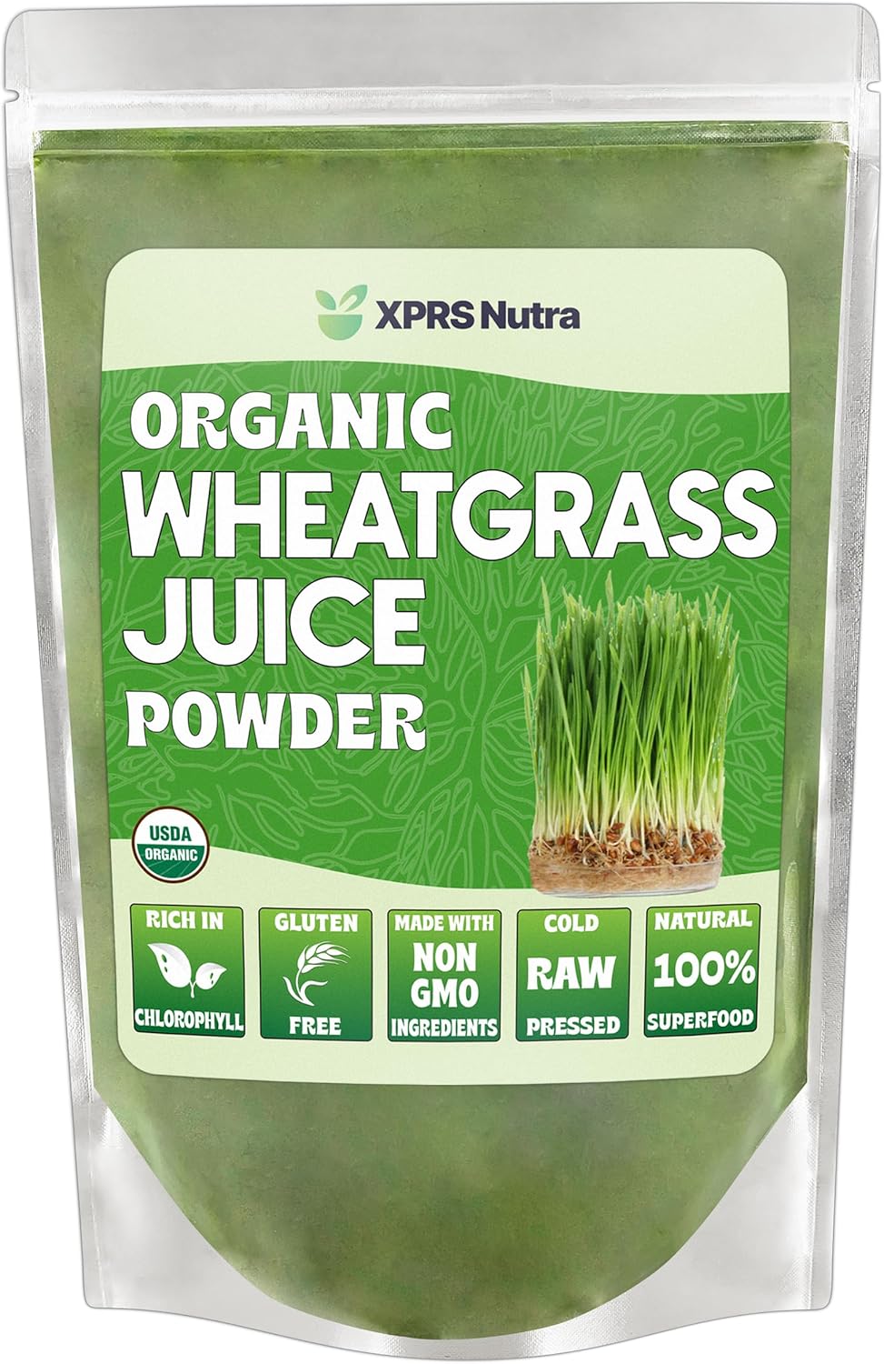 XPRS Nutra Organic Wheatgrass Juice Powder - Sustainably Grown - Instant Wheat Grass Juice Powder Made from Concentrated Juice - More Potent Than Organic Wheatgrass Powder - 8 Ounce