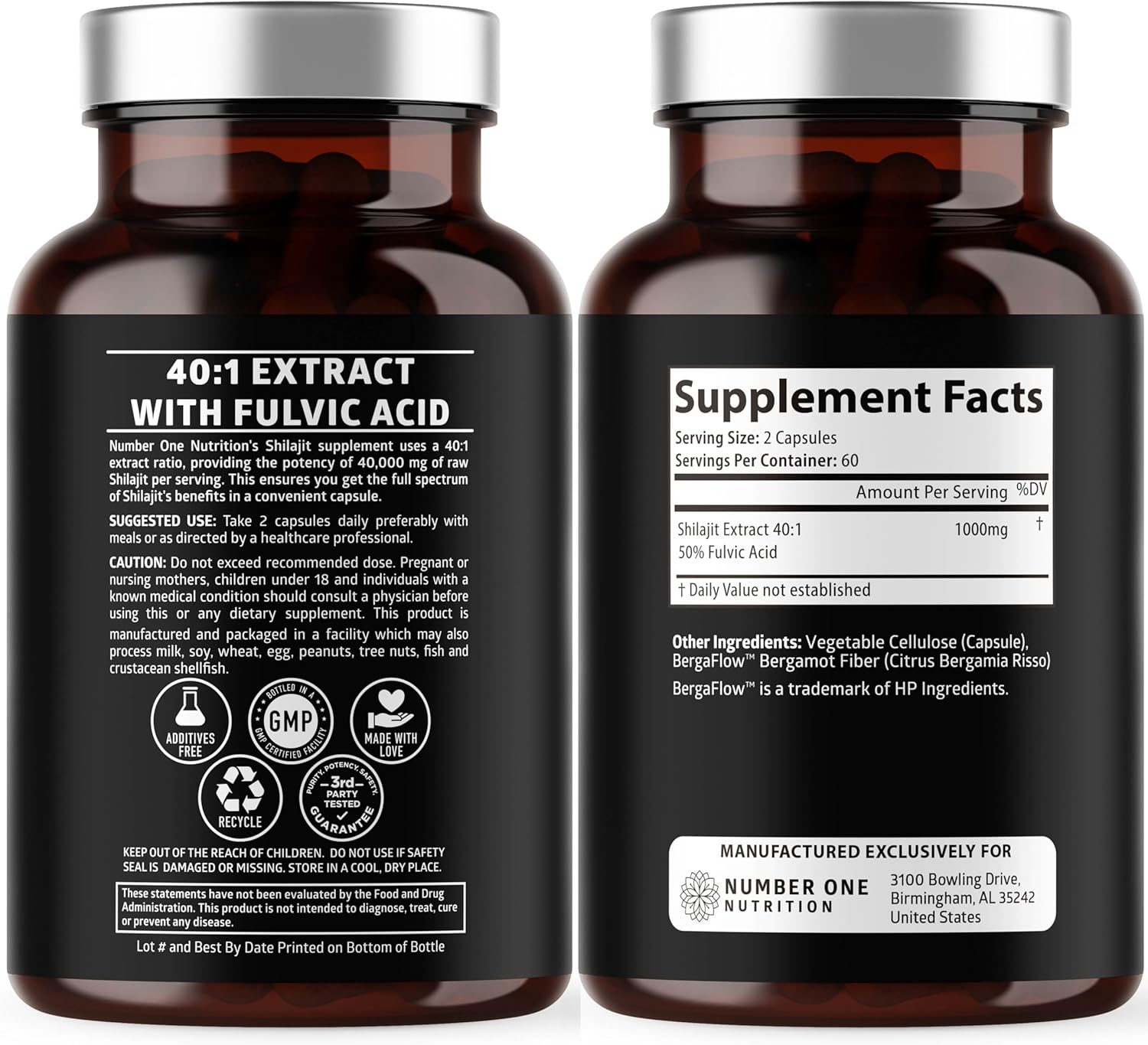 Pure Himalayan Shilajit Supplement for Men and Women, [40,000MG, Max Strength] Contains 50% Fulvic Acid with Over 85 Trace Minerals to Support Energy, Brain and Immunity, 120 Veg Caps