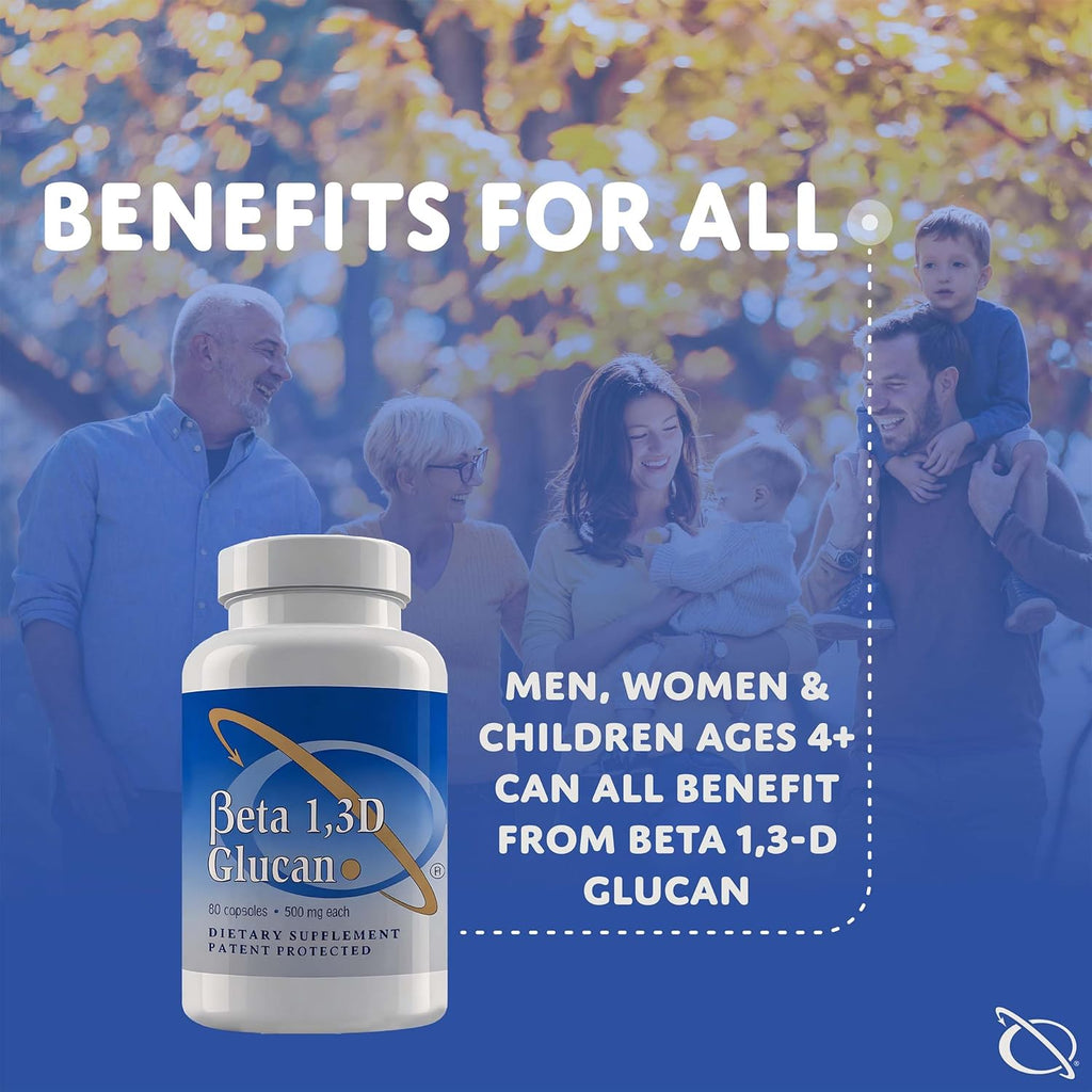 Immune Support Supplement Highly Purified Beta Glucan 500 mg per Capsule beta glucan Fiber Supplement (Pack of 2-500mg beta glucan Powder per Capsule)