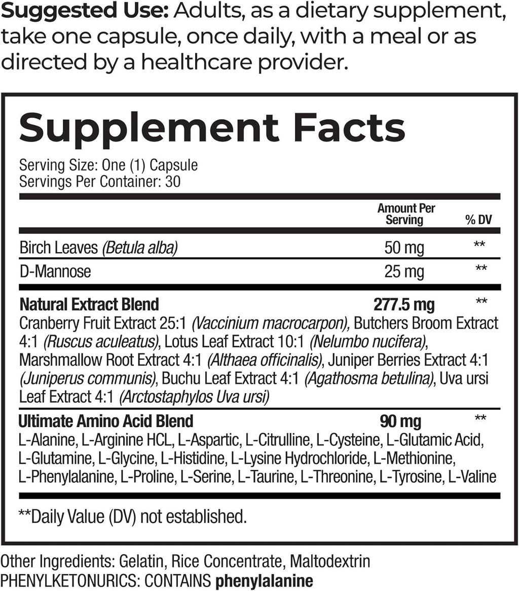 Ultranol Total Bladder Support - Natural Cranberry Supplement for Urinary Health, Overactive Bladder Control, Incontinence - Reduces Leaks and Urgency - 2 Bottles - 60 Capsules