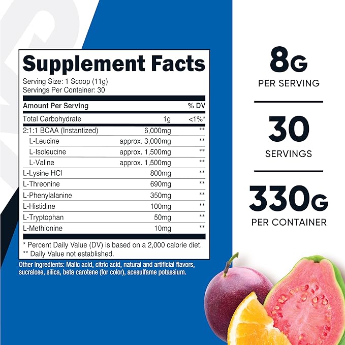 Nutricost EAA Powder 30 Servings - Passion Fruit, Orange, and Guava (POG) - Essential Amino Acids - Non-GMO, Gluten Free, Vegetarian Friendly
