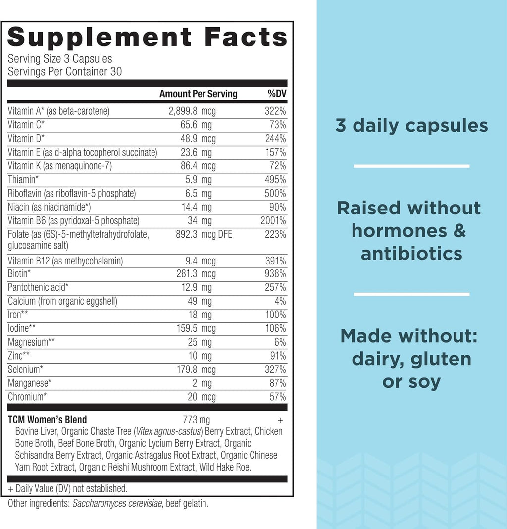 Ancient Nutrition Multivitamin for Women, Multi Women's, Vitamin D, C, B12, Zinc, Magnesium, Supports Healthy Immune System and Bone Health, 90 Ct