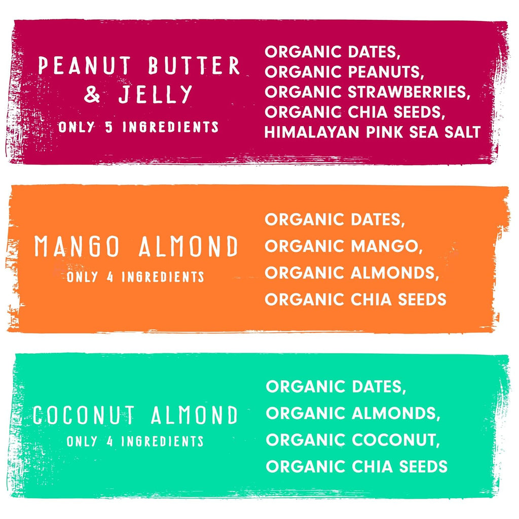 JONESBAR Organic Plant Based Protein Bars | Fruit Lovers Pack | Fruit & Nut Bar, Kosher, Gluten Free, Breakfast Bars, School Snacks, Vegan Snack & Healthy Snacks for Adults and Kids (Pack of 12)