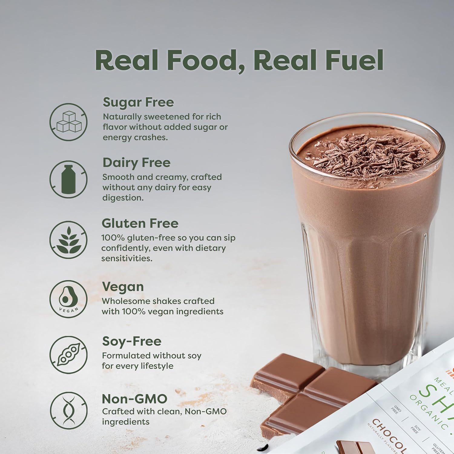 310 Nutrition Organic All-In-One Meal Replacement Shake Powder - Plant-Based Protein Smoothie Blend w/Fiber, Probiotics & Adaptogens - Low Carb, Vegan, Keto & Paleo - Chocolate - 14 Servings