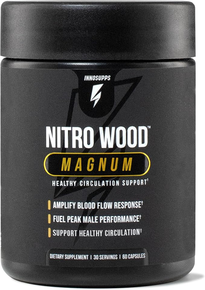 InnoSupps Nitro Wood Magnum - Supports Healthy Blood Flow & Natural Immune Support - Male Enhancing Supplement & Nitric Oxide Supplements for Men (60 Vegetarian Capsules)