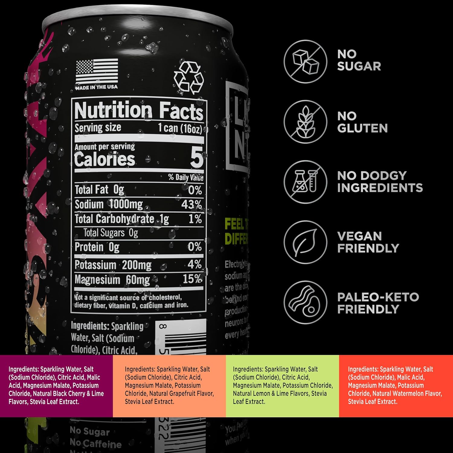 Drink LMNT Sparkling Electrolyte Drink - Variety Pack | 12-Count