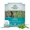 ORGANIC INDIA Tulsi Cleanse Tea - Holy Basil, Ginger, Turmeric, Herbal Tea, Stress Relieving & Cleansing, Immune Support, Adaptogen, Organic, Non-GMO, Caffeine-Free - 18 Infusion Bags, 3 Pack