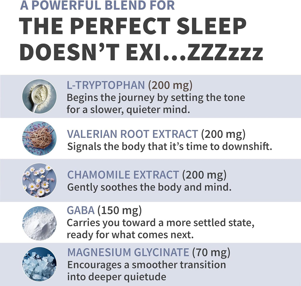 12-in-1 Sleep Support Capsules - Melatonin-Free, Non-Habit Forming Sleep Supplement with a Balanced Blend of Magnesium, Ashwagandha, L-Tryptophan, Valerian Root, GABA, 5-HTP (90 Capsules, Pack of 2)