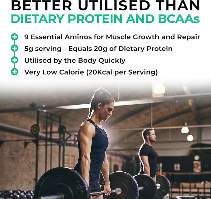 Love Life Supplements EAA Amino Acids Powder, All 9 Essential Amino Acids Including BCAA's and 2 Grams of Leucine per Serving, Apple & Kiwi Flavour, 348g - 60 Servings (5g of EAA's per Serving)