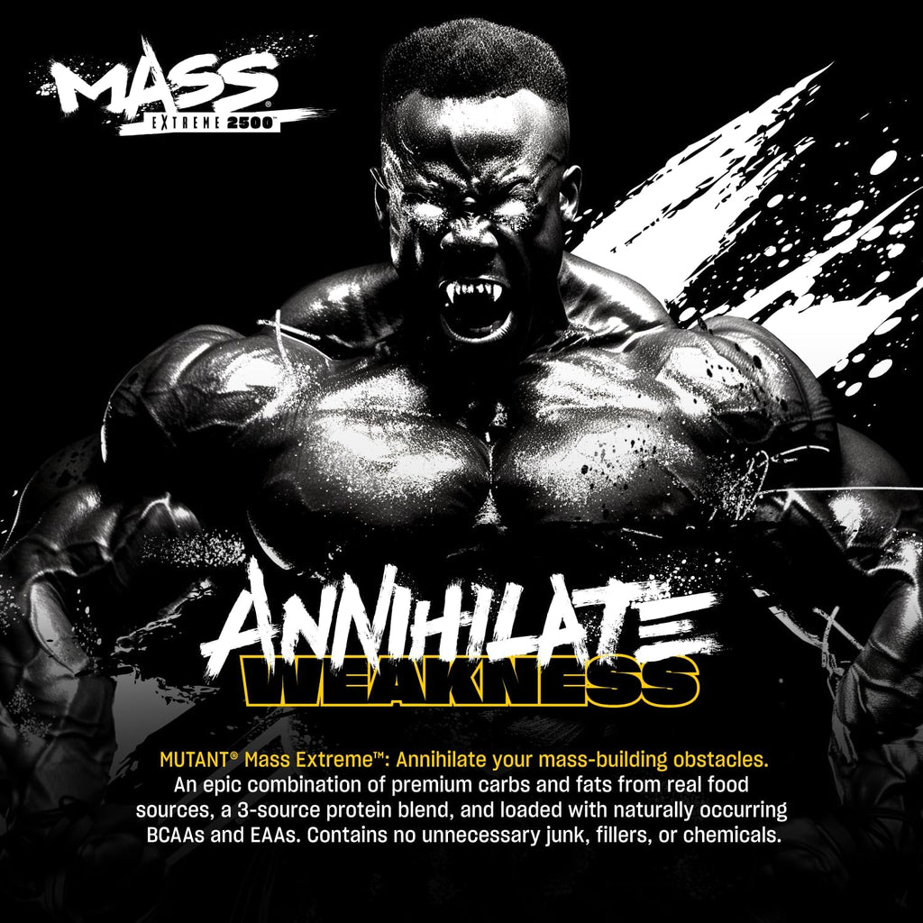 Mutant Mass Extreme Gainer – Whey Protein Powder – Build Muscle Size and Strength – High Density Clean Calories (Vanilla Ice Cream, 6 lbs)