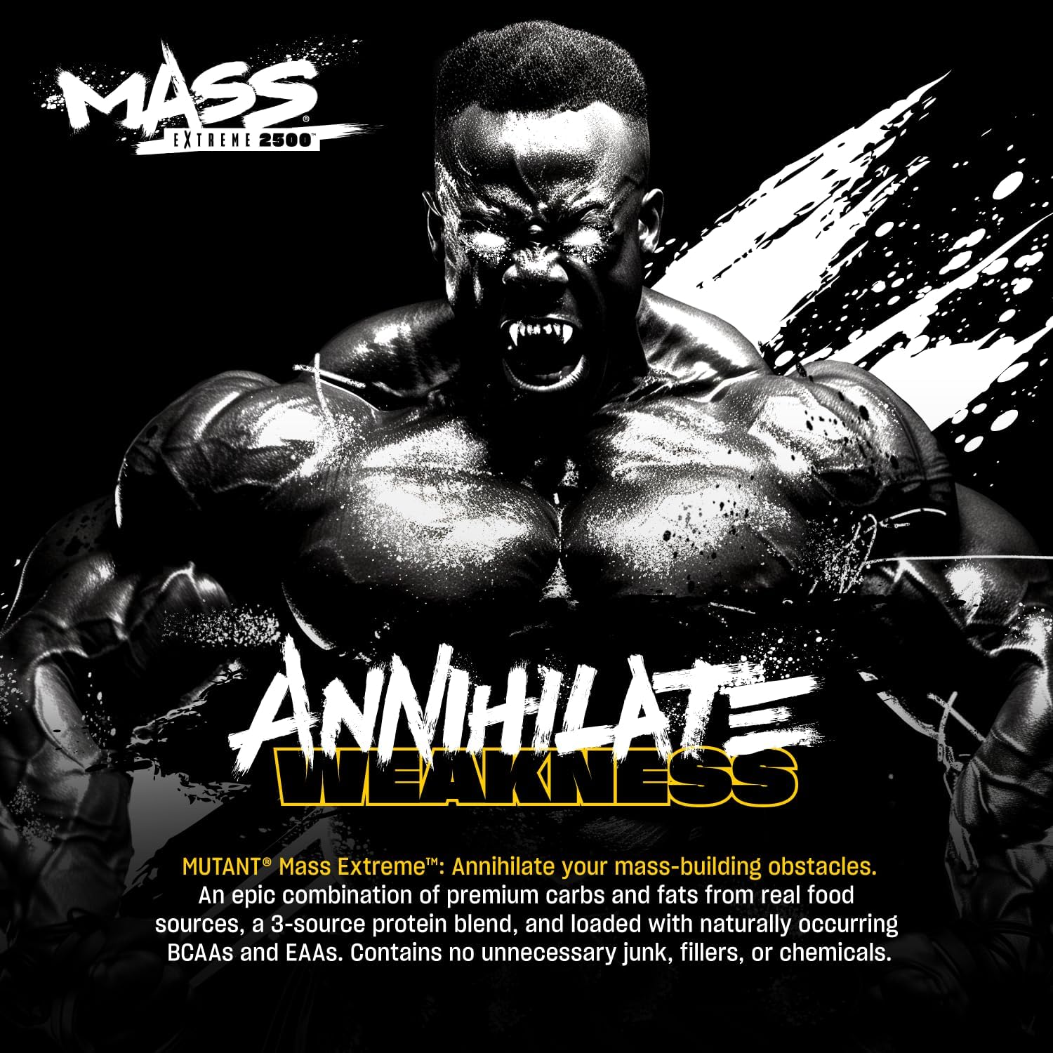 Mutant Mass Extreme Gainer – Whey Protein Powder – Build Muscle Size and Strength – High Density Clean Calories (Cookies and Cream, 12 lbs)